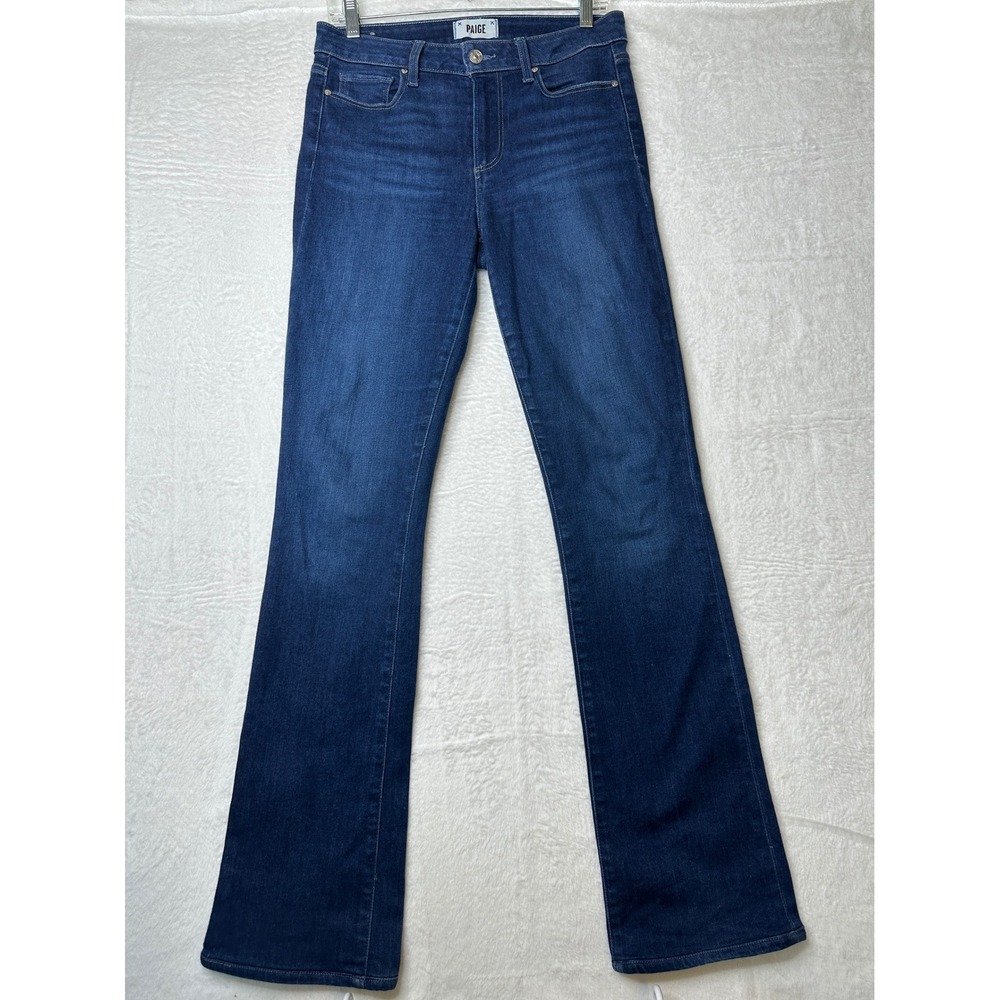 Paige Manhattan Jeans Womens 28 Blue High Rise Bootcut Stretch Denim